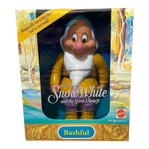 1992 Mattel Disney Snow White and The 7 Dwarfs Bashful Doll Magic Color Change - Picture 1 of 7